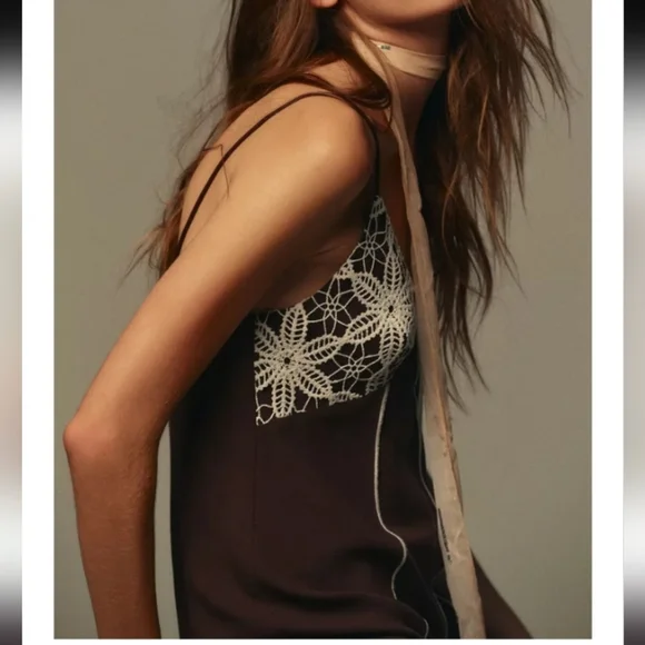 Zara Embroidered Midi Strappy Dress - Picture 3 of 7